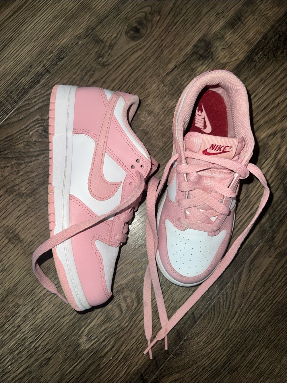Nike Kids Pink and White Low-Top Sneakers